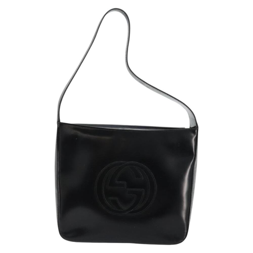 Gucci Patent Leather Shoulder Bag Black